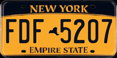 NY license plate FDF5207