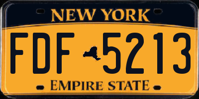 NY license plate FDF5213