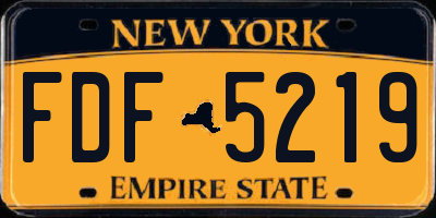 NY license plate FDF5219