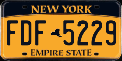 NY license plate FDF5229