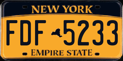 NY license plate FDF5233