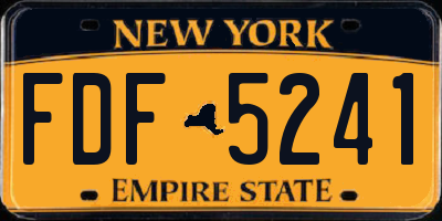 NY license plate FDF5241