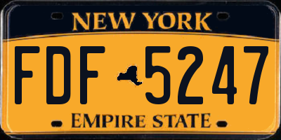 NY license plate FDF5247
