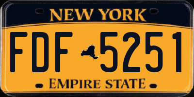 NY license plate FDF5251