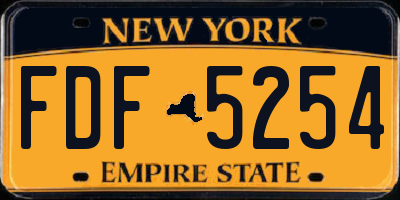 NY license plate FDF5254
