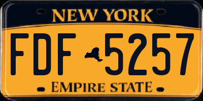 NY license plate FDF5257