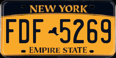 NY license plate FDF5269