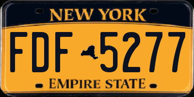 NY license plate FDF5277