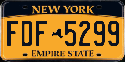 NY license plate FDF5299