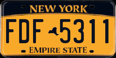 NY license plate FDF5311