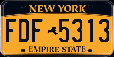 NY license plate FDF5313