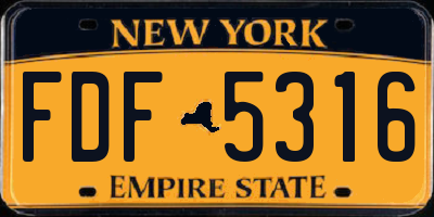 NY license plate FDF5316