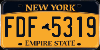 NY license plate FDF5319