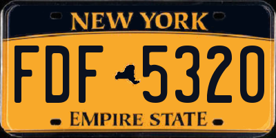 NY license plate FDF5320