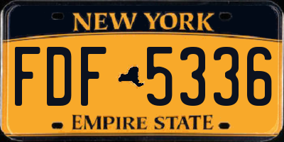NY license plate FDF5336
