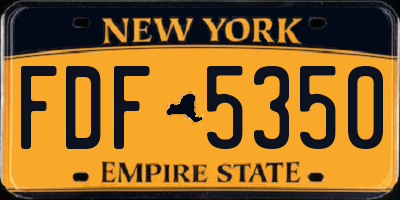 NY license plate FDF5350