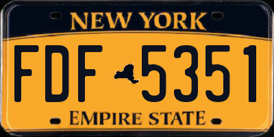 NY license plate FDF5351