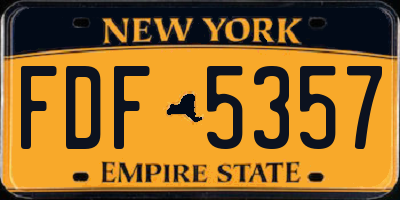 NY license plate FDF5357