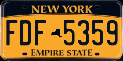 NY license plate FDF5359