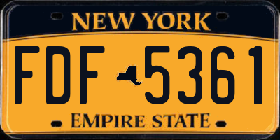 NY license plate FDF5361