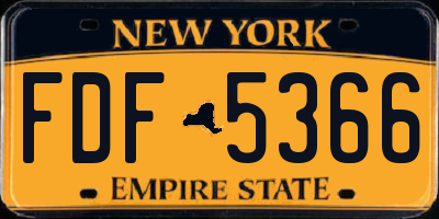 NY license plate FDF5366