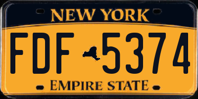 NY license plate FDF5374