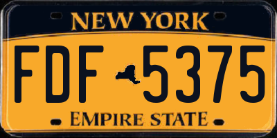 NY license plate FDF5375