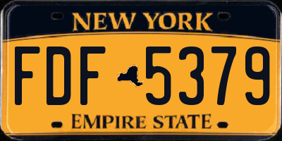 NY license plate FDF5379
