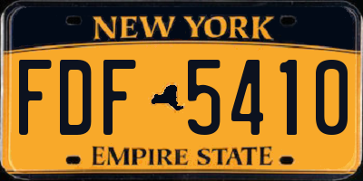 NY license plate FDF5410