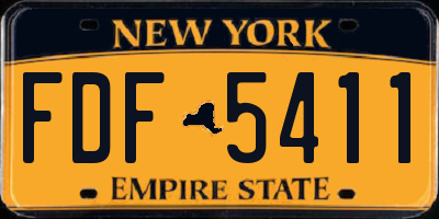 NY license plate FDF5411