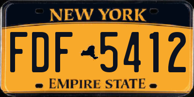 NY license plate FDF5412