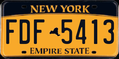 NY license plate FDF5413