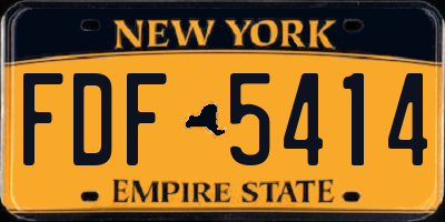 NY license plate FDF5414