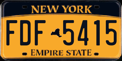 NY license plate FDF5415