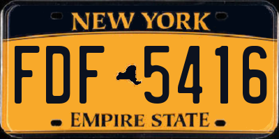 NY license plate FDF5416