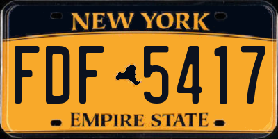 NY license plate FDF5417
