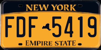NY license plate FDF5419
