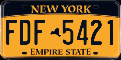 NY license plate FDF5421