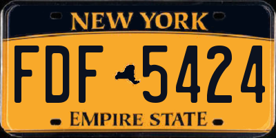 NY license plate FDF5424