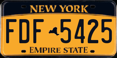 NY license plate FDF5425
