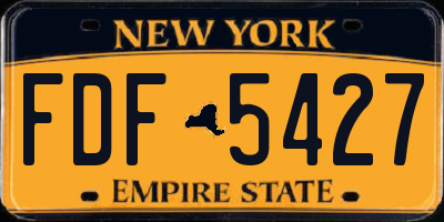 NY license plate FDF5427