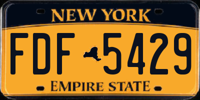 NY license plate FDF5429
