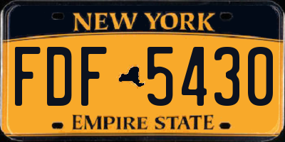 NY license plate FDF5430