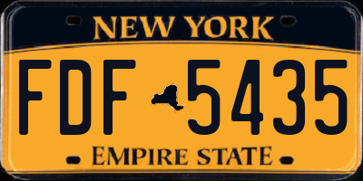 NY license plate FDF5435