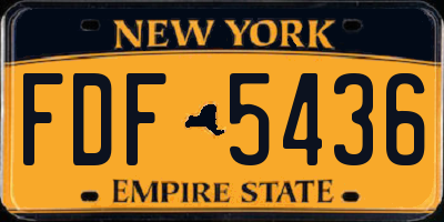 NY license plate FDF5436