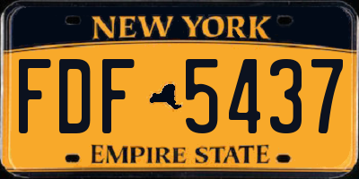 NY license plate FDF5437