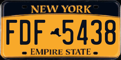 NY license plate FDF5438