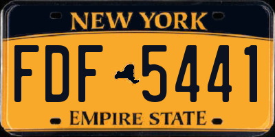 NY license plate FDF5441