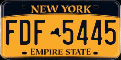 NY license plate FDF5445