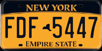 NY license plate FDF5447